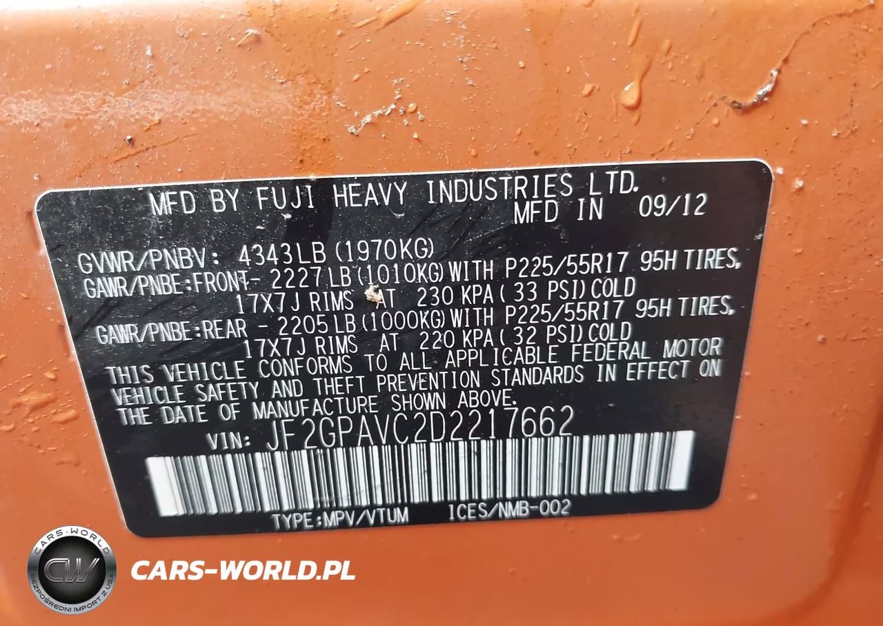 2013 Subaru Xv Crosstrek 2.0I Premium VIN:JF2GPAVC2D2217662 - 9