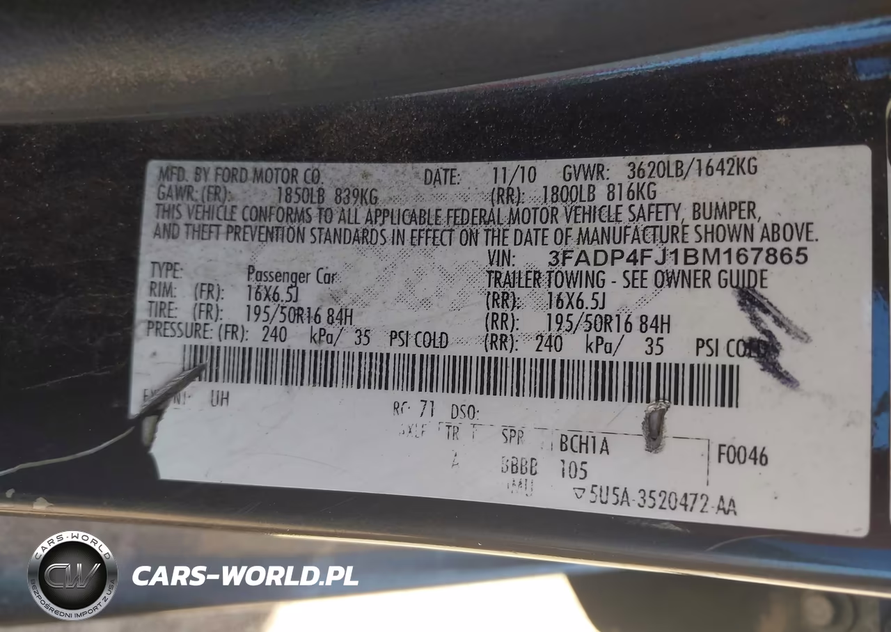 2011 Ford Fiesta Ses VIN:3FADP4FJ1BM167865 - 9