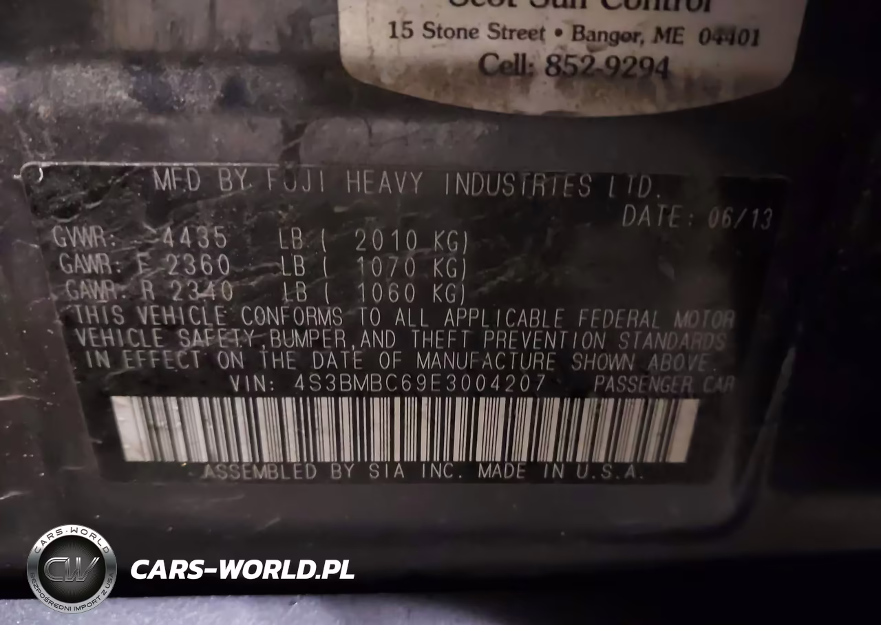 2014 Subaru Legacy 2.5I Premium VIN:4S3BMBC69E3004207 - 9