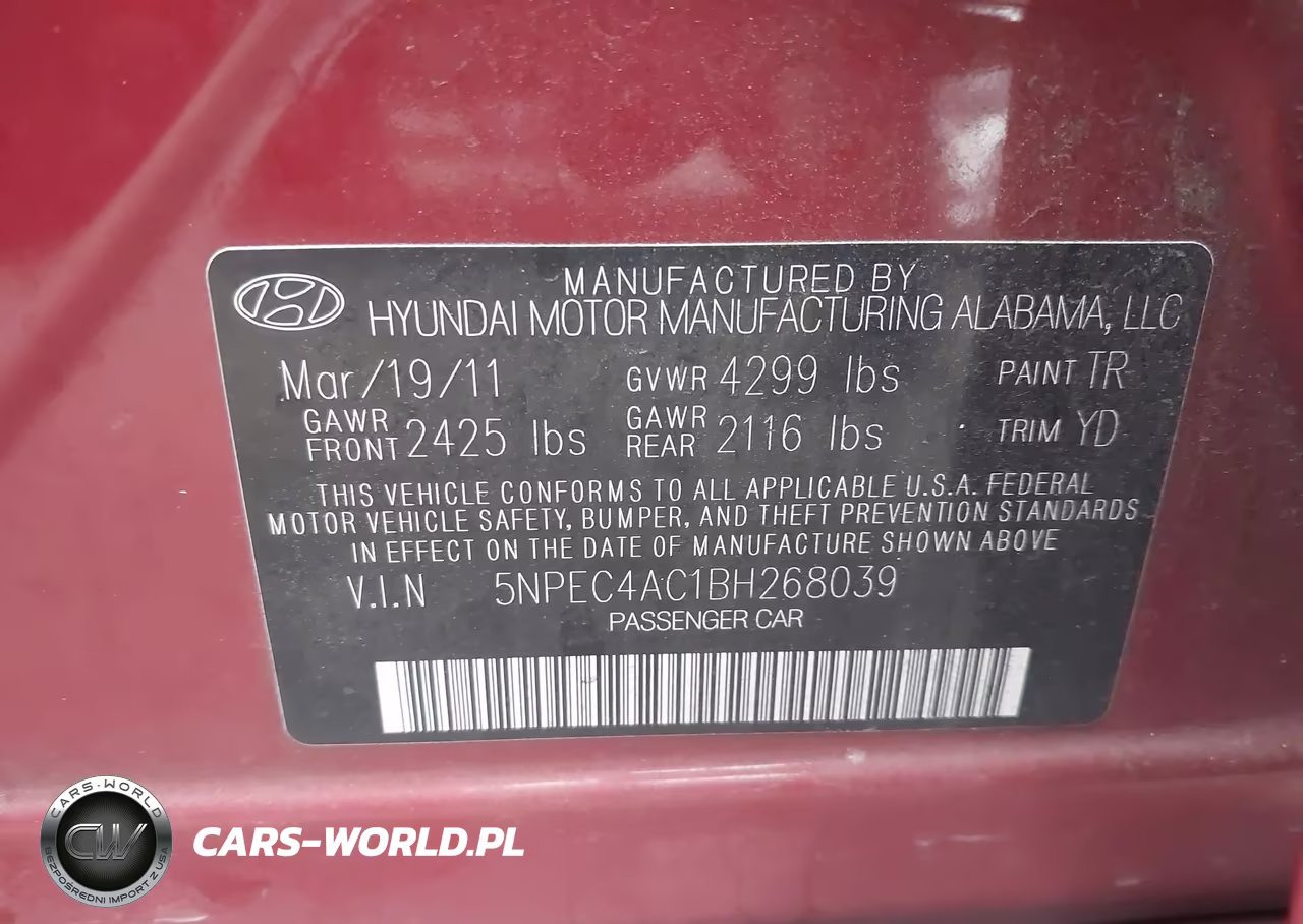 2011 Hyundai Sonata Limited VIN:5NPEC4AC1BH268039 - 9