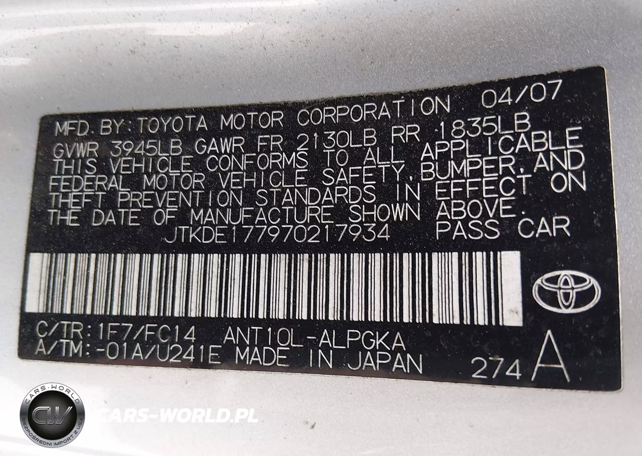 2007 Scion Tc VIN:JTKDE177970217934 - 9