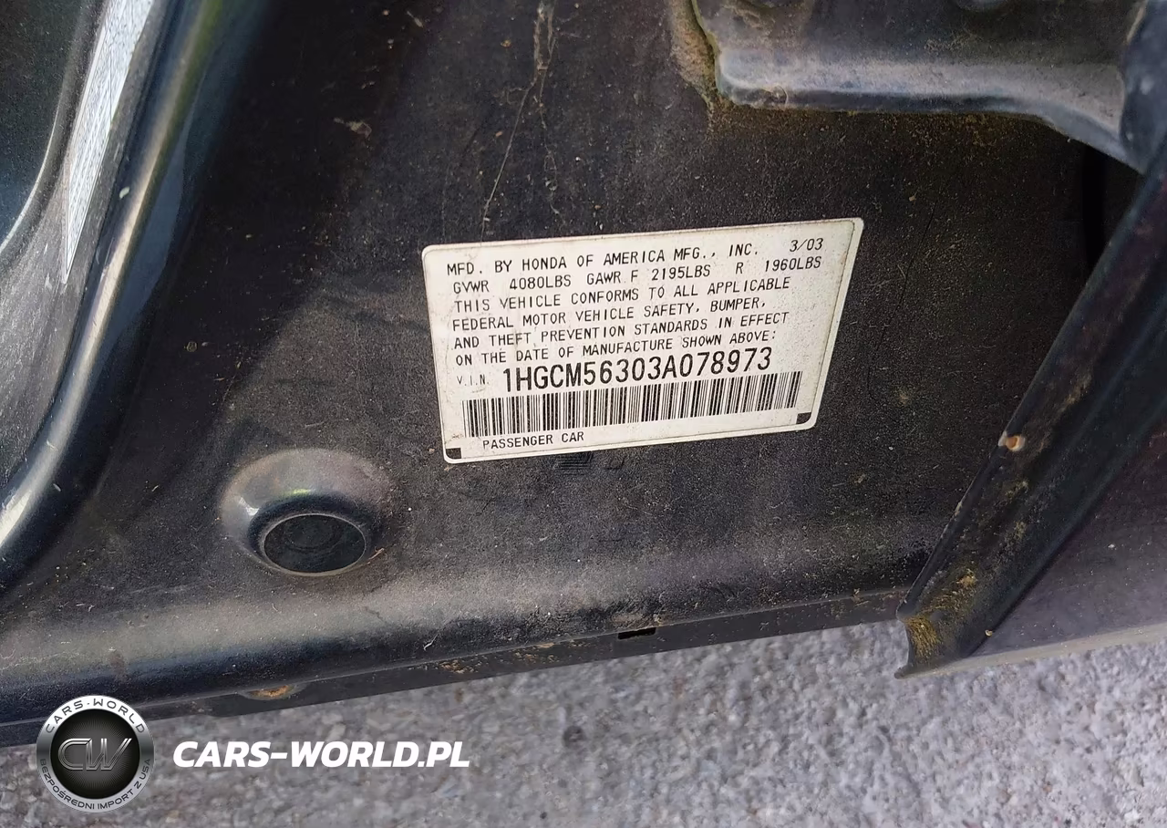 2003 Honda Accord Sdn Lx VIN:1HGCM56303A078973 - 9