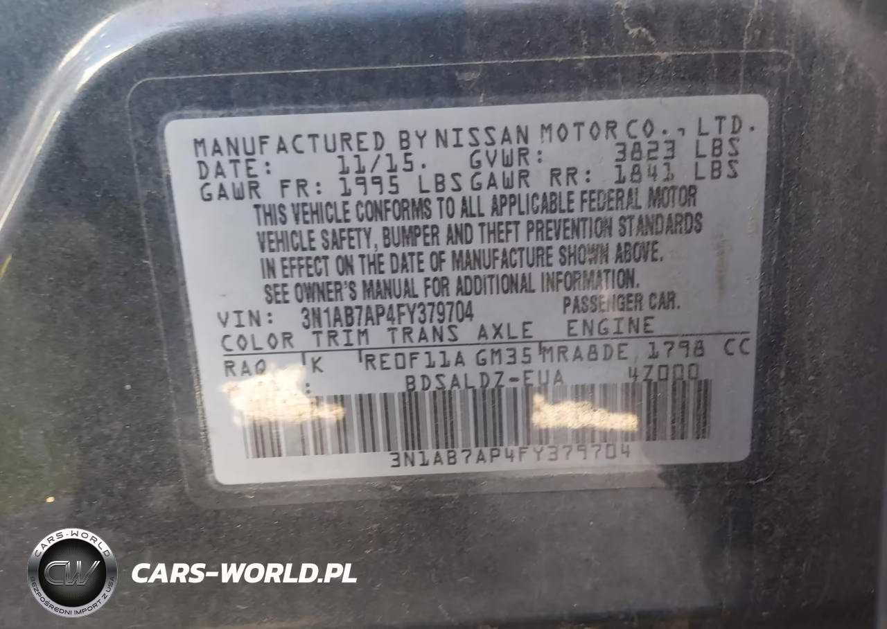 2015 Nissan Sentra Sv VIN:3N1AB7AP4FY379704 - 9