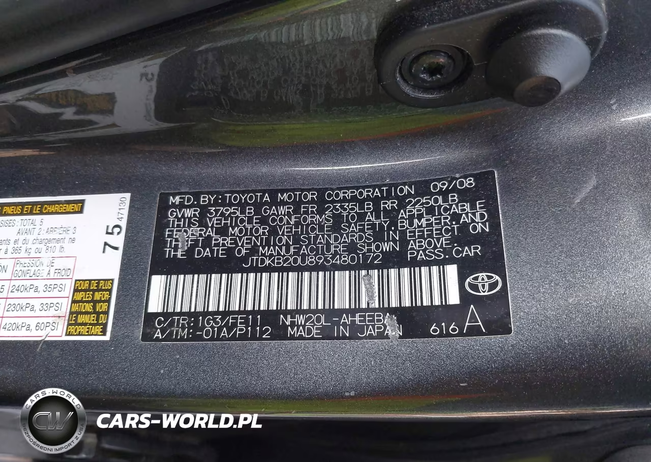 2009 Toyota Prius VIN:JTDKB20U893480172 - 9