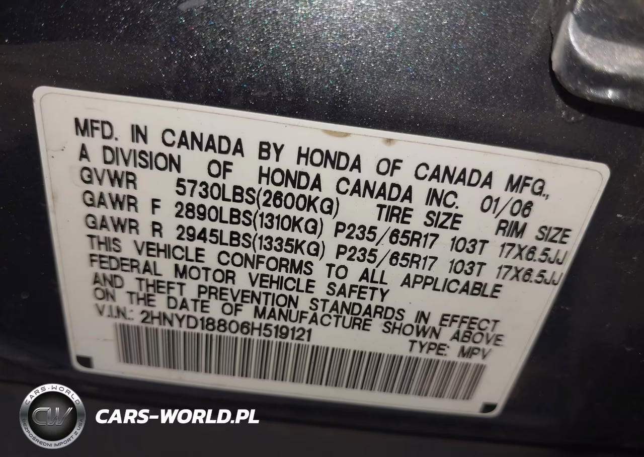 2006 Acura Mdx VIN:2HNYD18806H519121 - 9