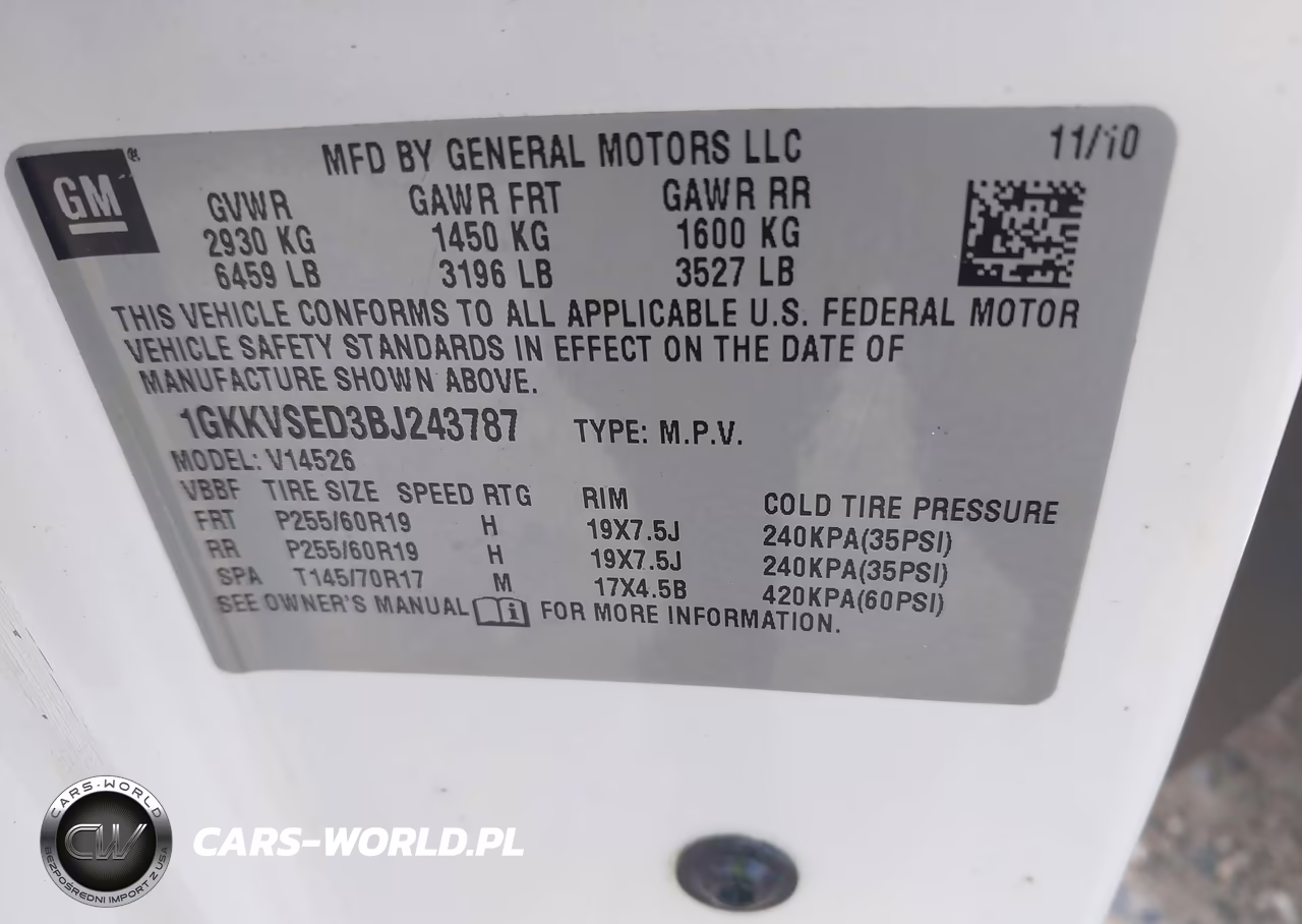 2011 GMC Acadia Slt-2 VIN:1GKKVSED3BJ243787 - 9