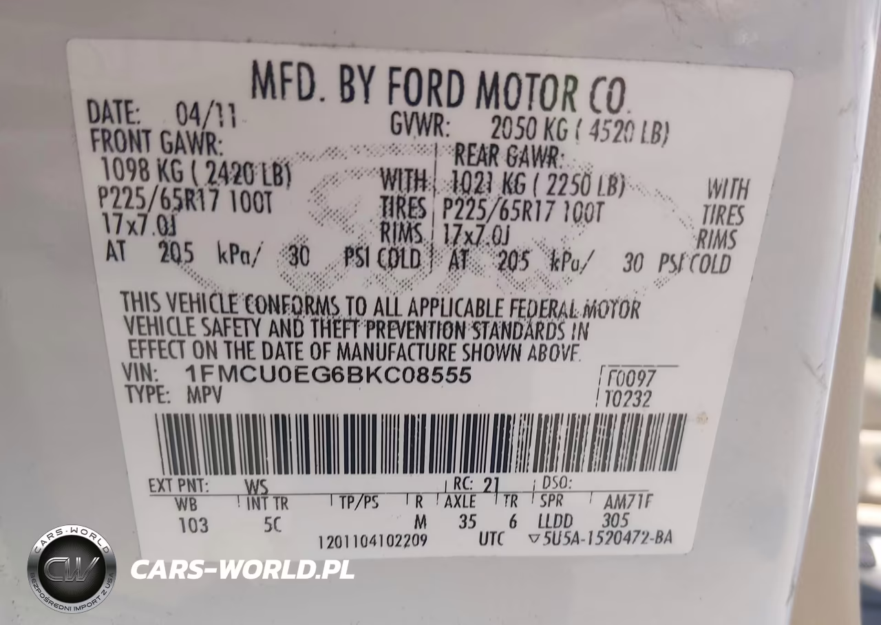 2011 Ford Escape Limited VIN:1FMCU0EG6BKC08555 - 9
