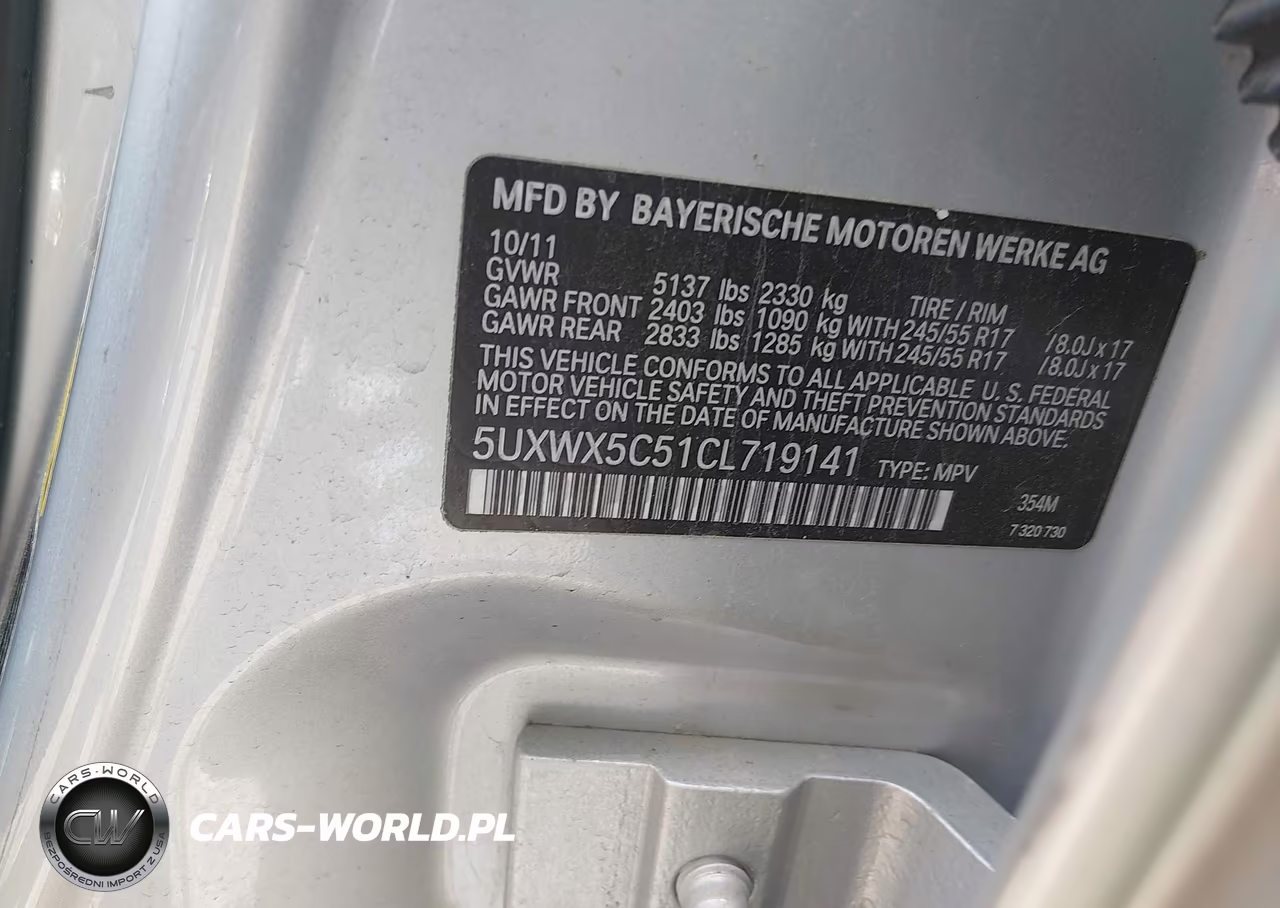 2012 BMW X3 xDrive28I VIN:5UXWX5C51CL719141 - 9