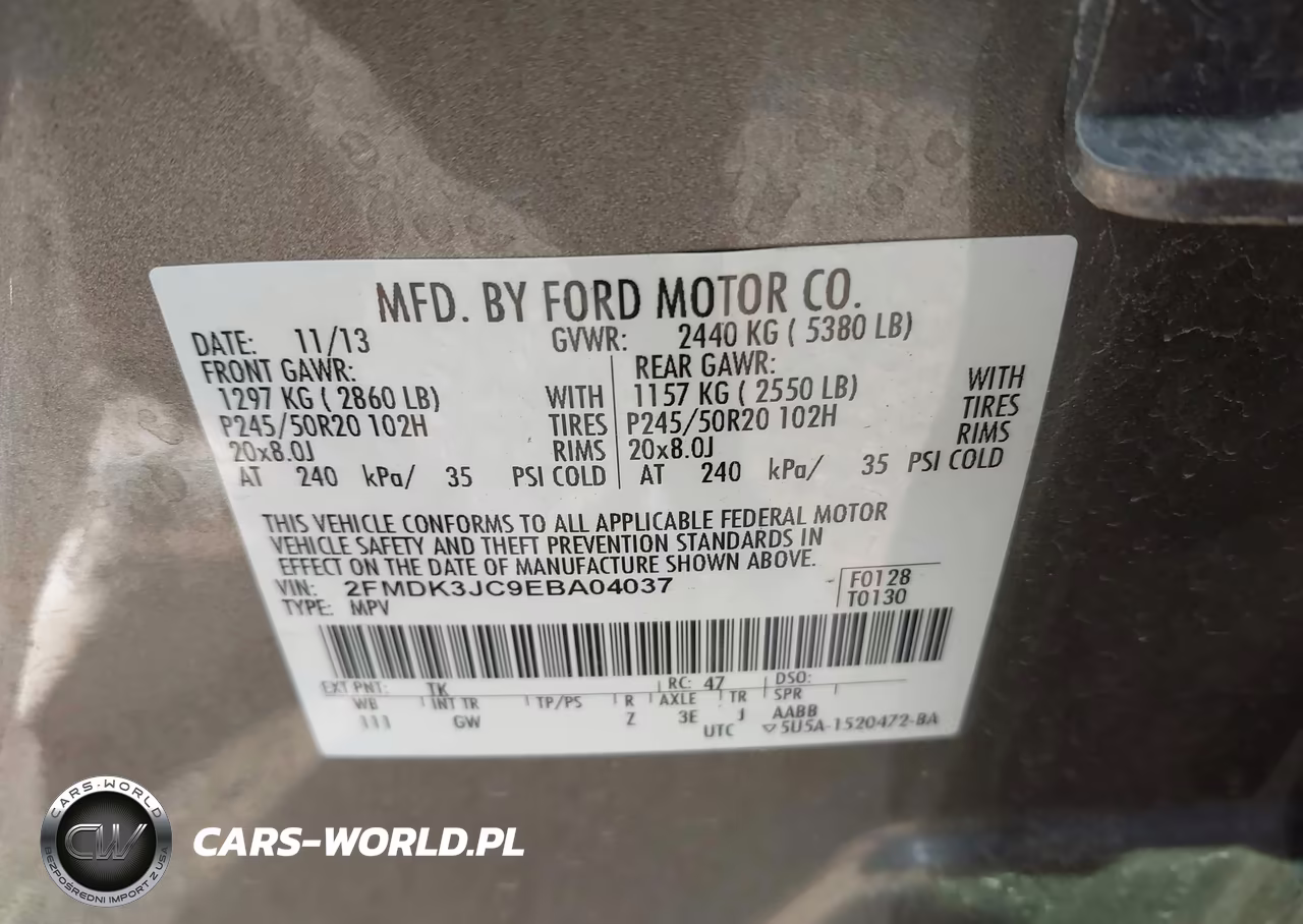 2014 Ford Edge Sel VIN:2FMDK3JC9EBA04037 - 9