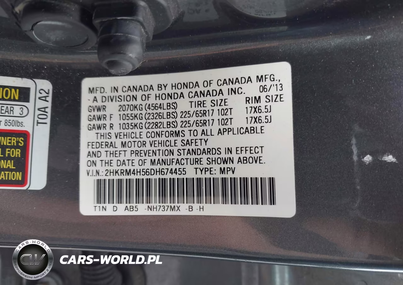 2013 Honda Cr-V Ex VIN:2HKRM4H56DH674455 - 9