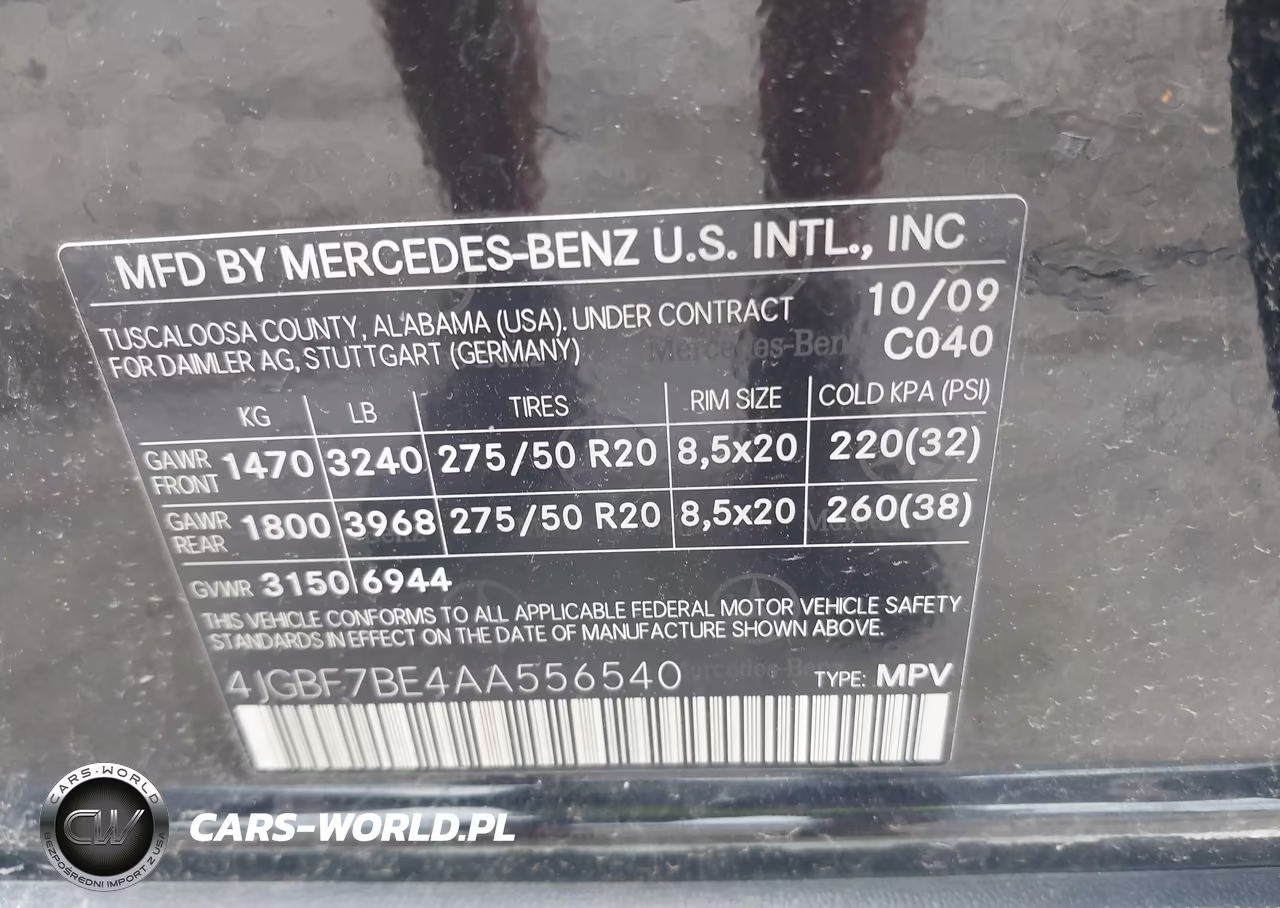 2010 Mercedes-Benz Gl 450 4Matic VIN:4JGBF7BE4AA556540 - 9