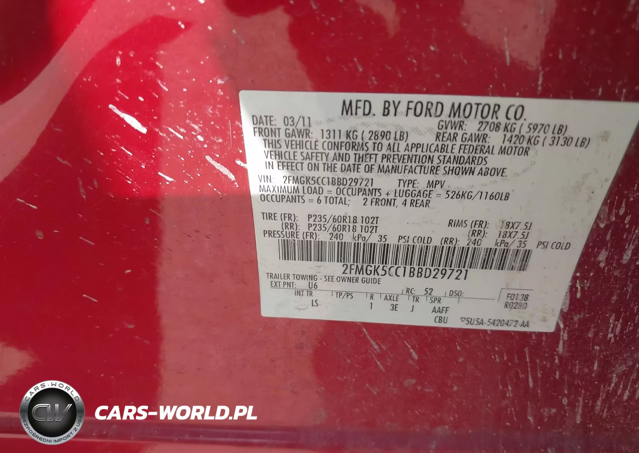 2011 Ford Flex Sel VIN:2FMGK5CC1BBD29721 - 9
