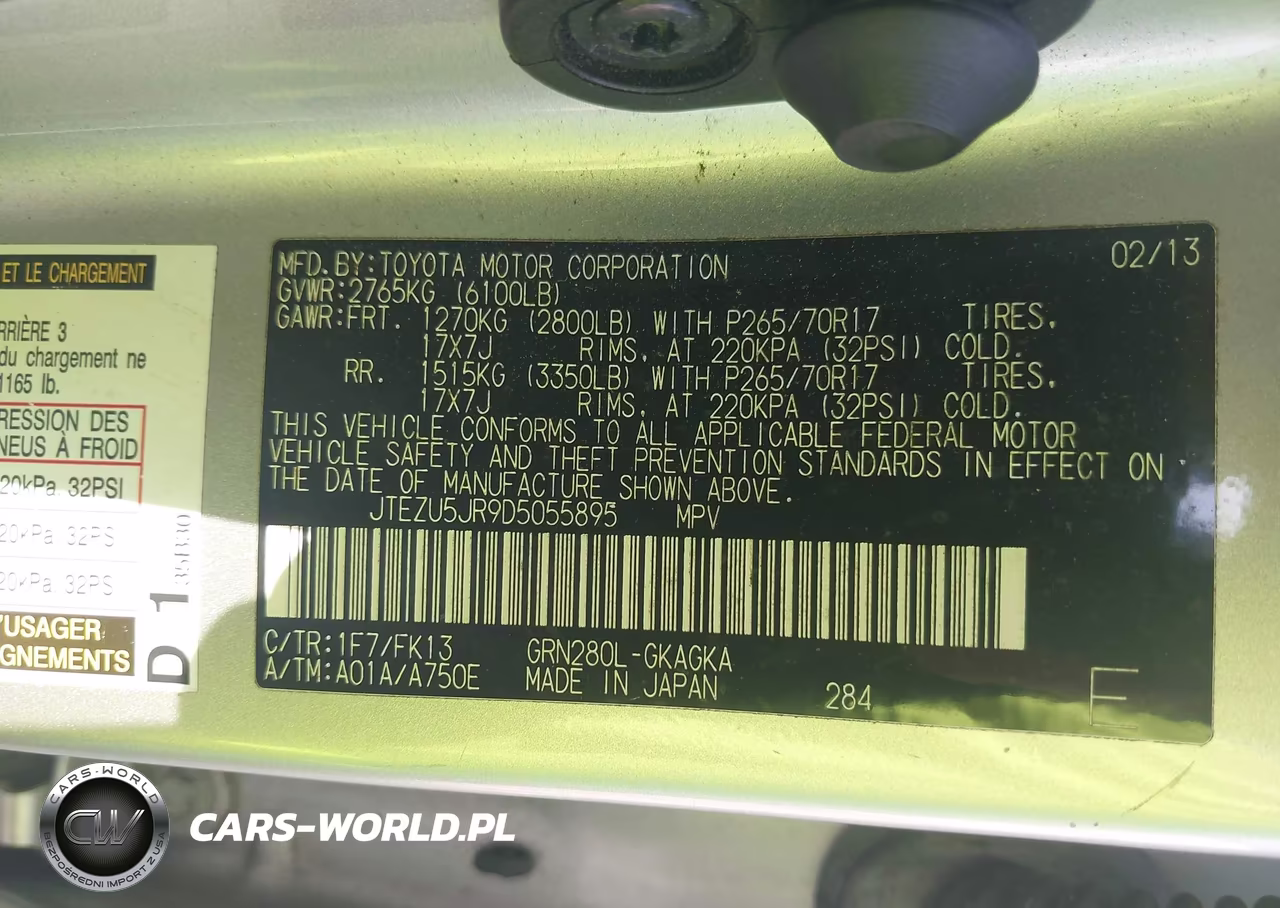 2013 Toyota 4Runner Sr5 VIN:JTEZU5JR9D5055895 - 9
