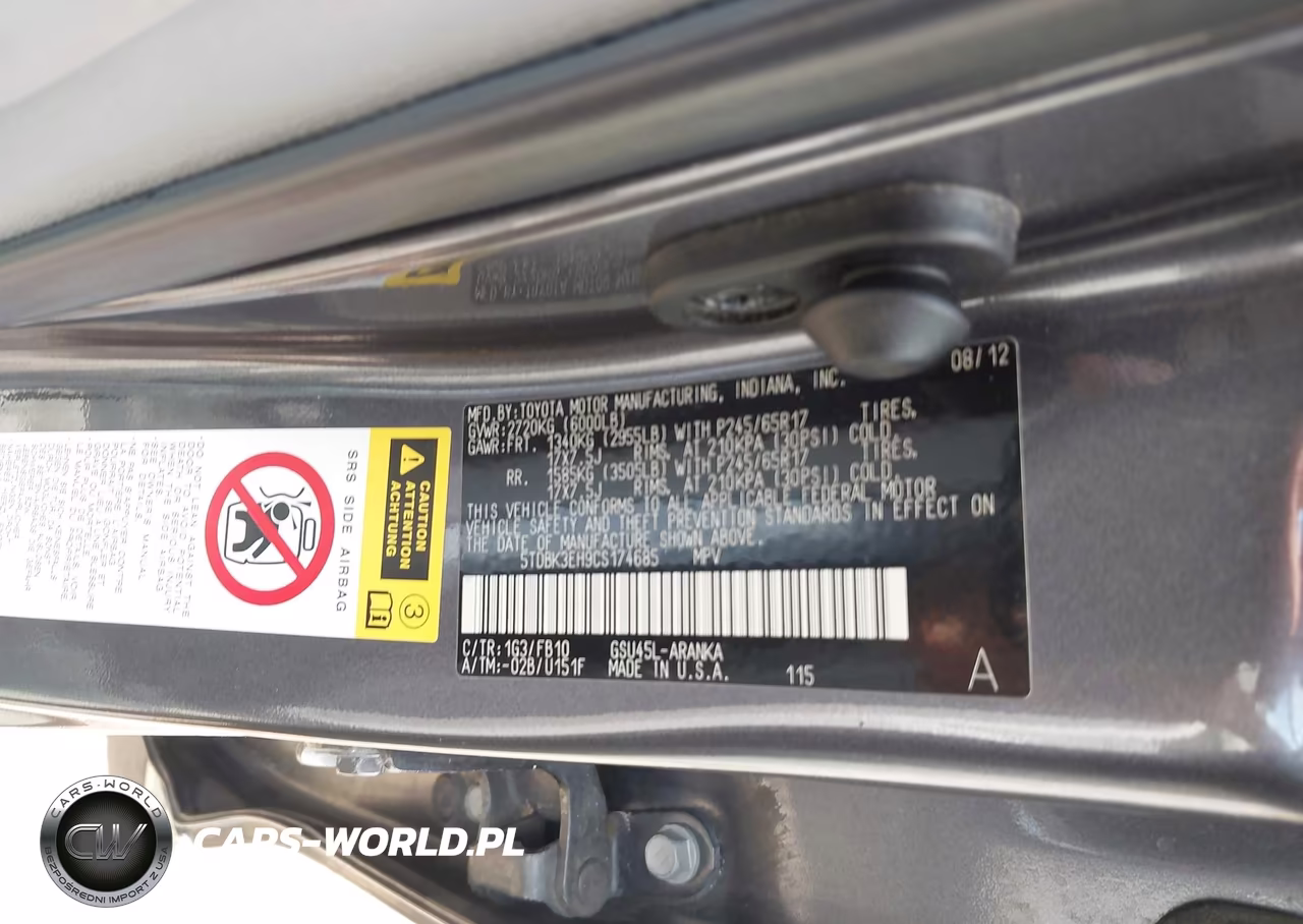 2012 Toyota Highlander Base V6 VIN:5TDBK3EH9CS174685 - 9