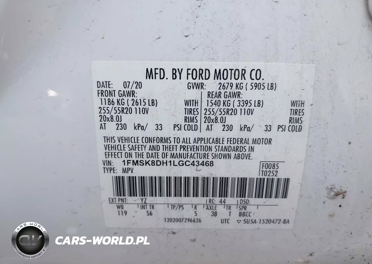 2020 Ford Explorer Xlt VIN:1FMSK8DH1LGC43468 - 9