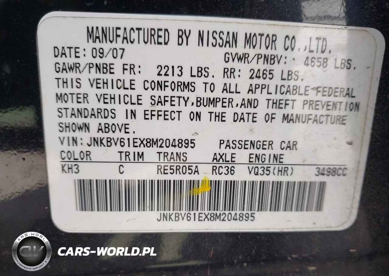 2008 Infiniti G35 Journey VIN:JNKBV61EX8M204895 - 9