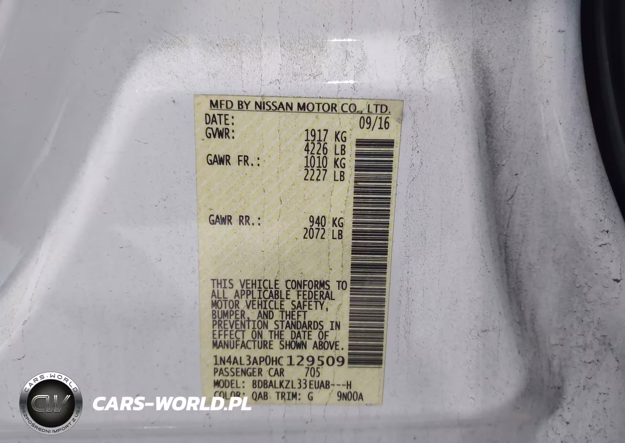 2017 Nissan Altima 2.5 Sv VIN:1N4AL3AP0HC129509 - 9