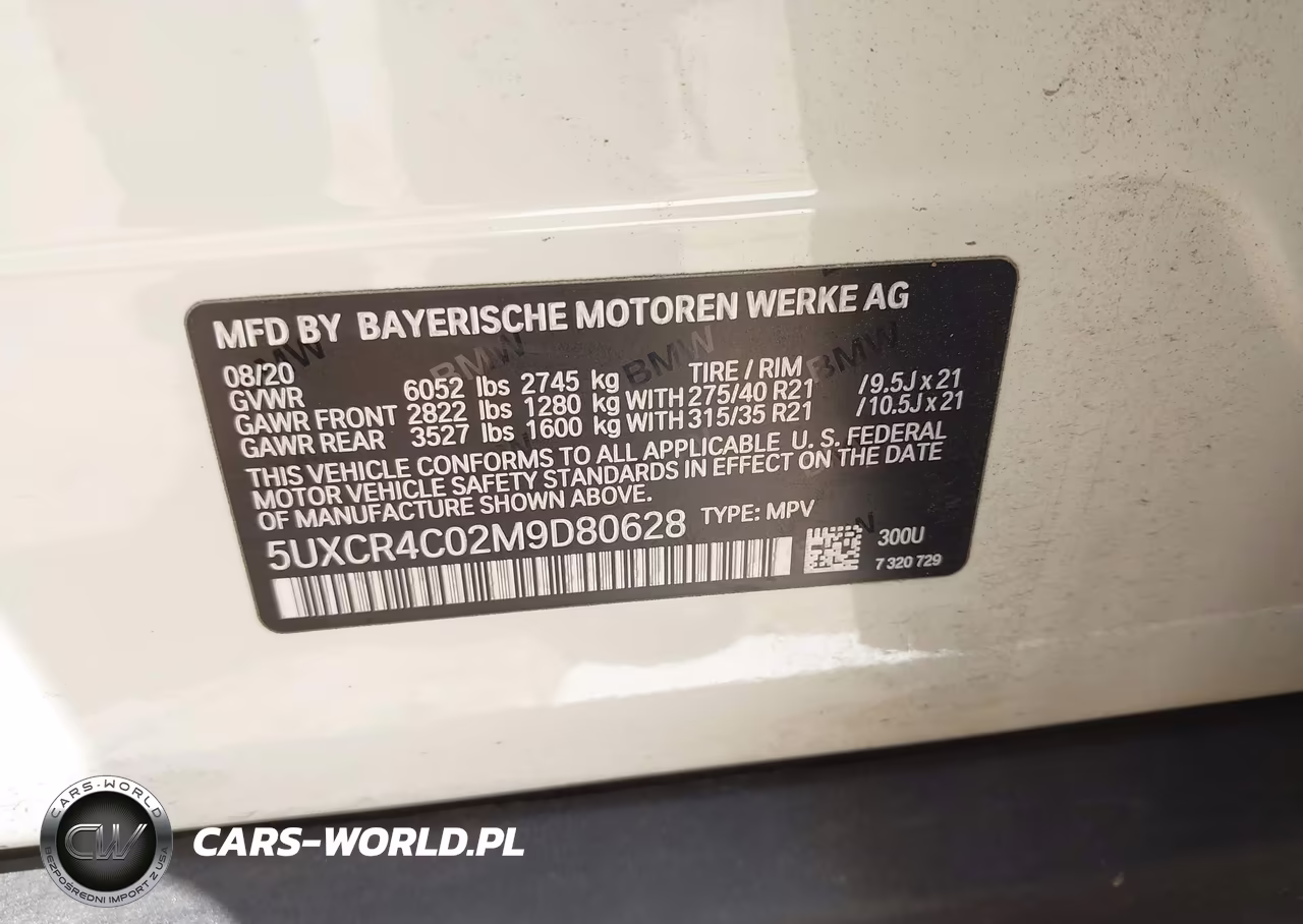 2021 BMW X5 Sdrive40I VIN:5UXCR4C02M9D80628 - 9
