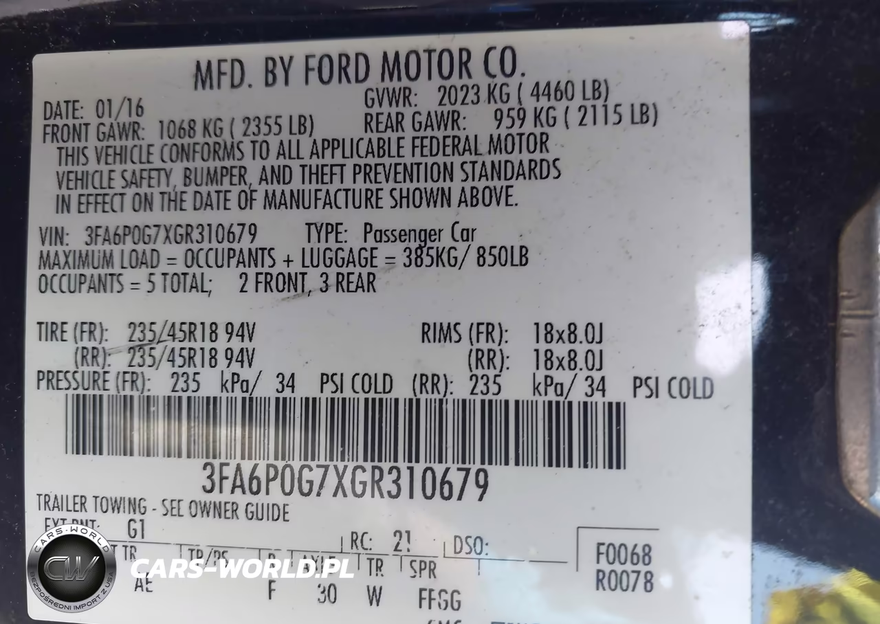 2016 Ford Fusion S VIN:3FA6P0G7XGR310679 - 9