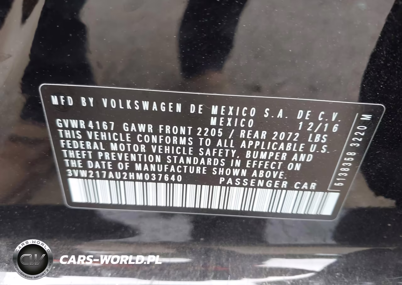 2017 Volkswagen Golf Tsi S 4-Door-Tsi Se 4-Door-Tsi Sel 4-Door-Tsi Wolfsburg Edition 4-Door VIN:3VW217AU2HM037640 - 9