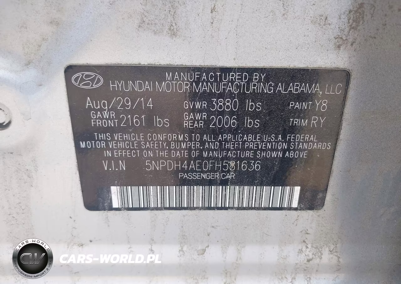 2015 Hyundai Elantra Se VIN:5NPDH4AE0FH581636 - 9