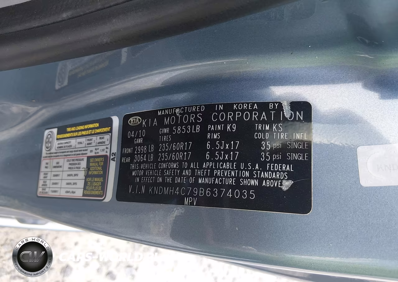 2011 Kia Sedona Ex VIN:KNDMH4C79B6374035 - 9