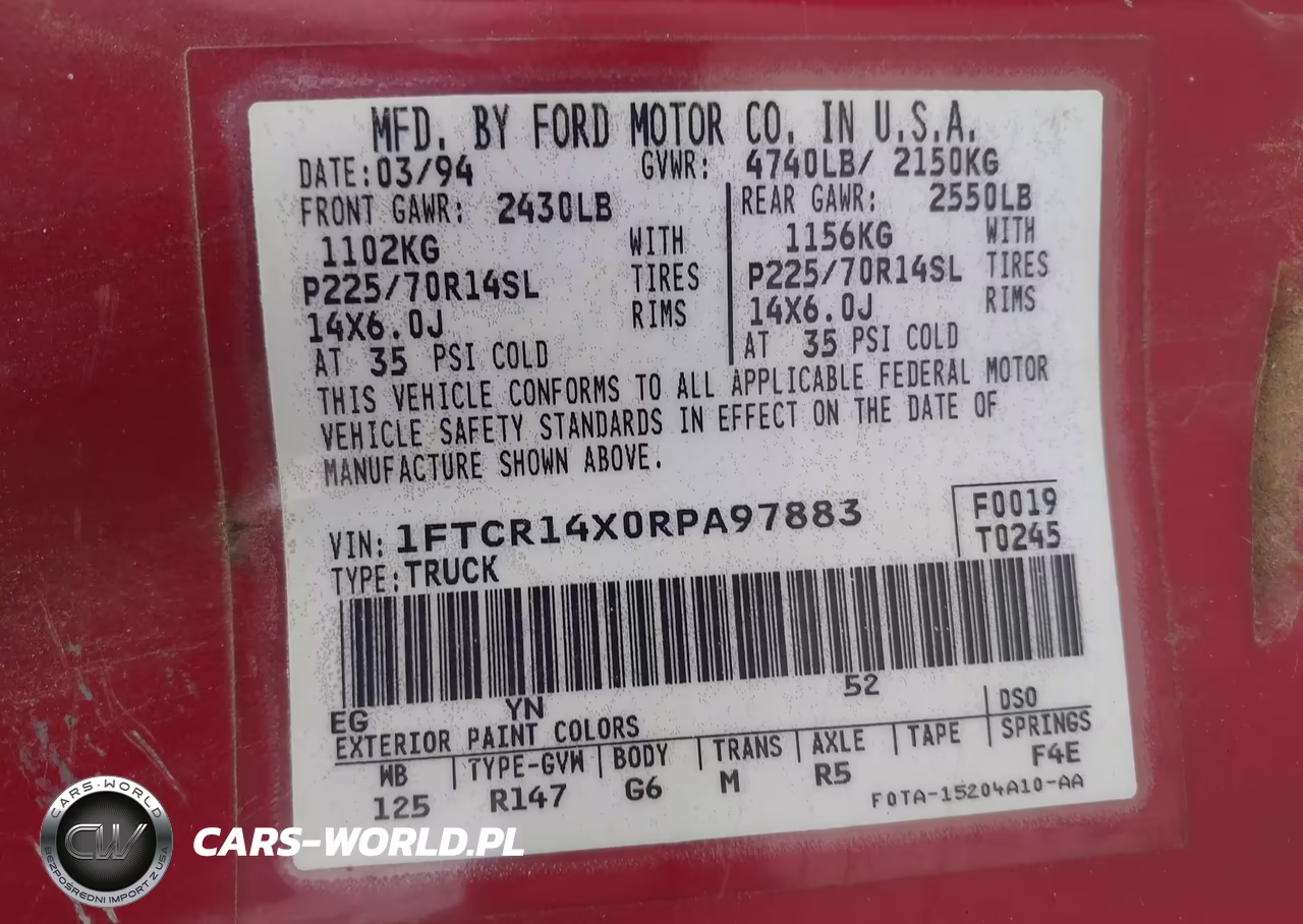 1994 Ford Ranger Super Cab VIN:1FTCR14X0RPA97883 - 9