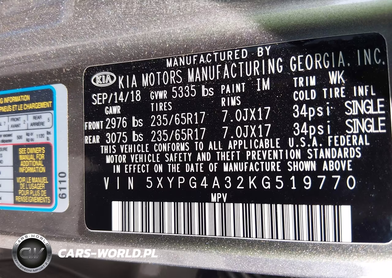 2019 Kia Sorento 2.4L Lx VIN:5XYPG4A32KG519770 - 9