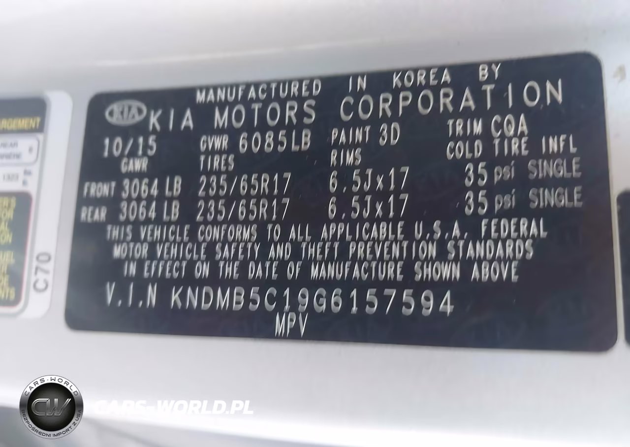 2016 Kia Sedona Lx VIN:KNDMB5C19G6157594 - 9