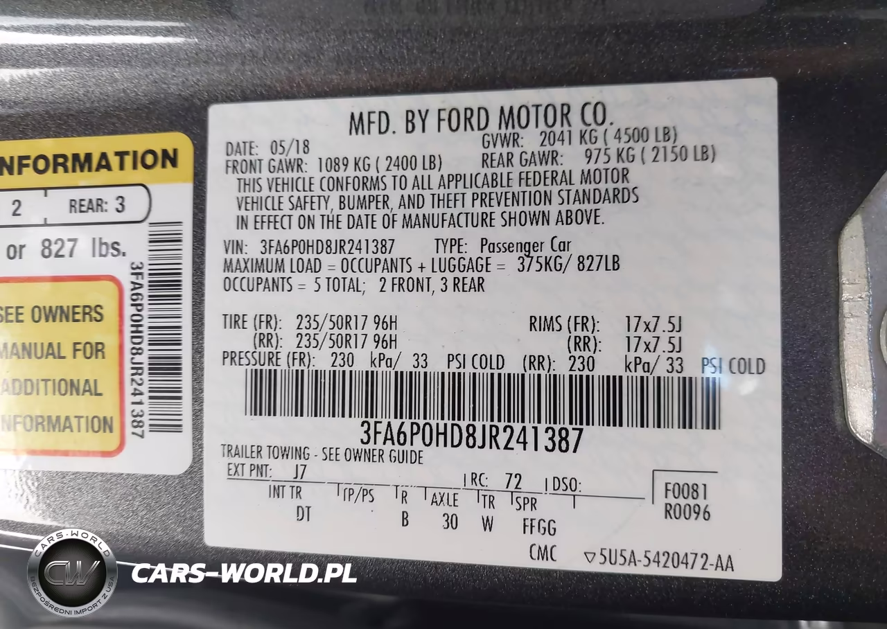 2018 Ford Fusion Se VIN:3FA6P0HD8JR241387 - 9
