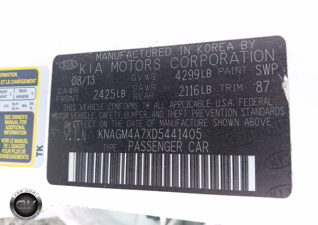 2013 Kia Optima Lx VIN:KNAGM4A7XD5441405 - 9