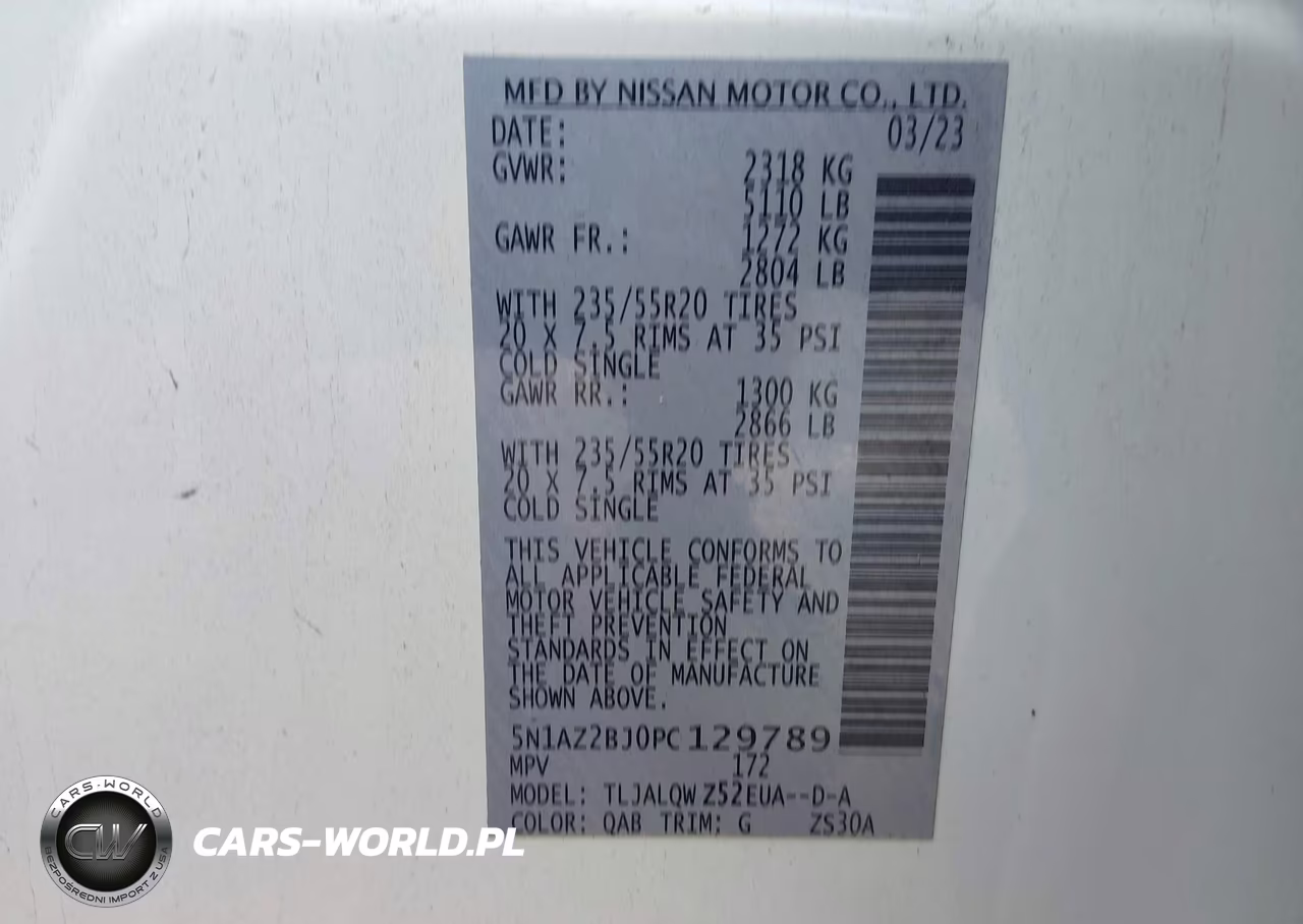 2023 Nissan Murano Sv Fwd VIN:5N1AZ2BJ0PC129789 - 9
