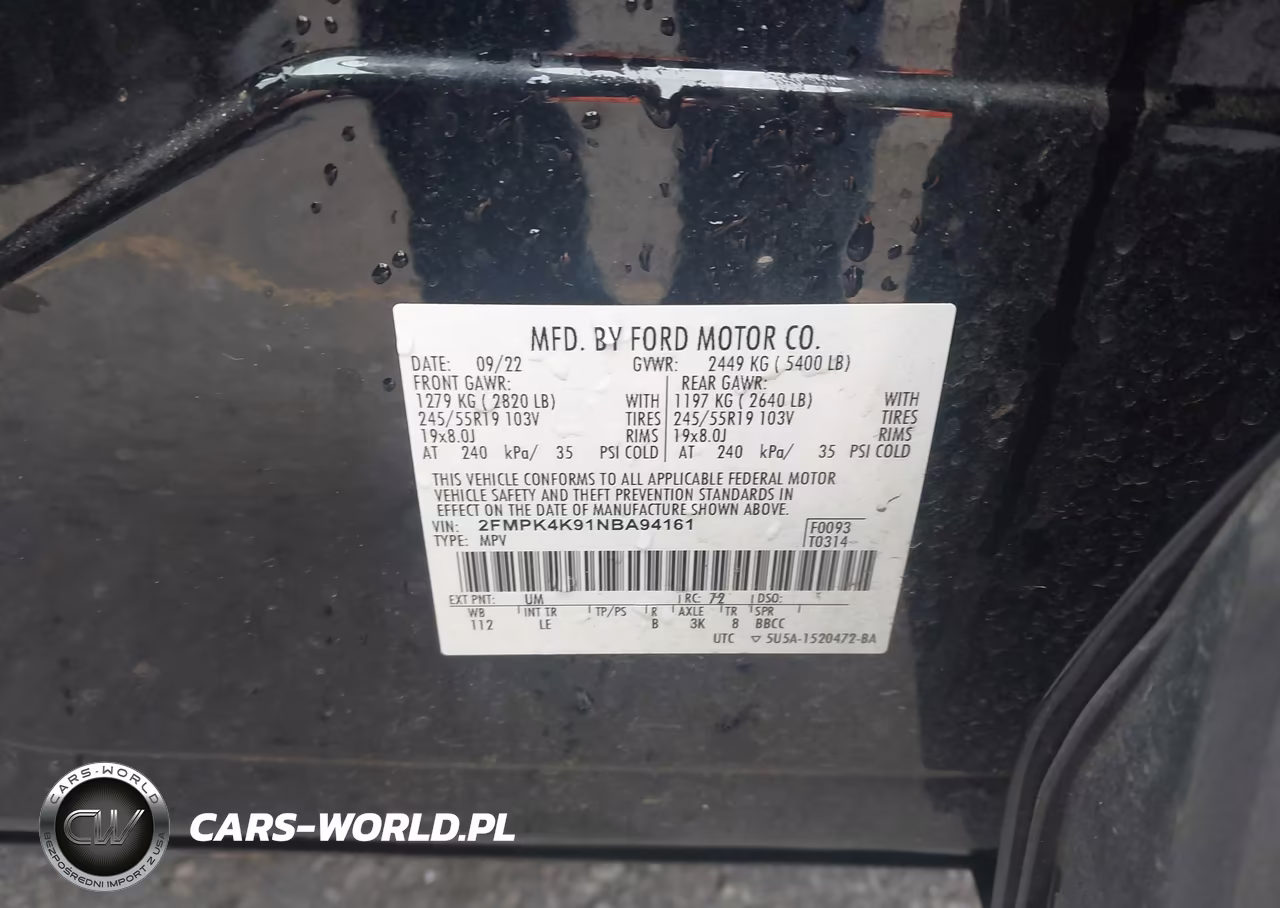 2022 Ford Edge Titanium VIN:2FMPK4K91NBA94161 - 9
