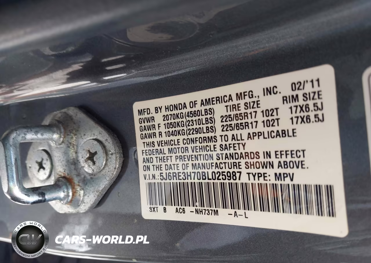 2011 Honda Cr-V Ex-L VIN:5J6RE3H70BL025987 - 9