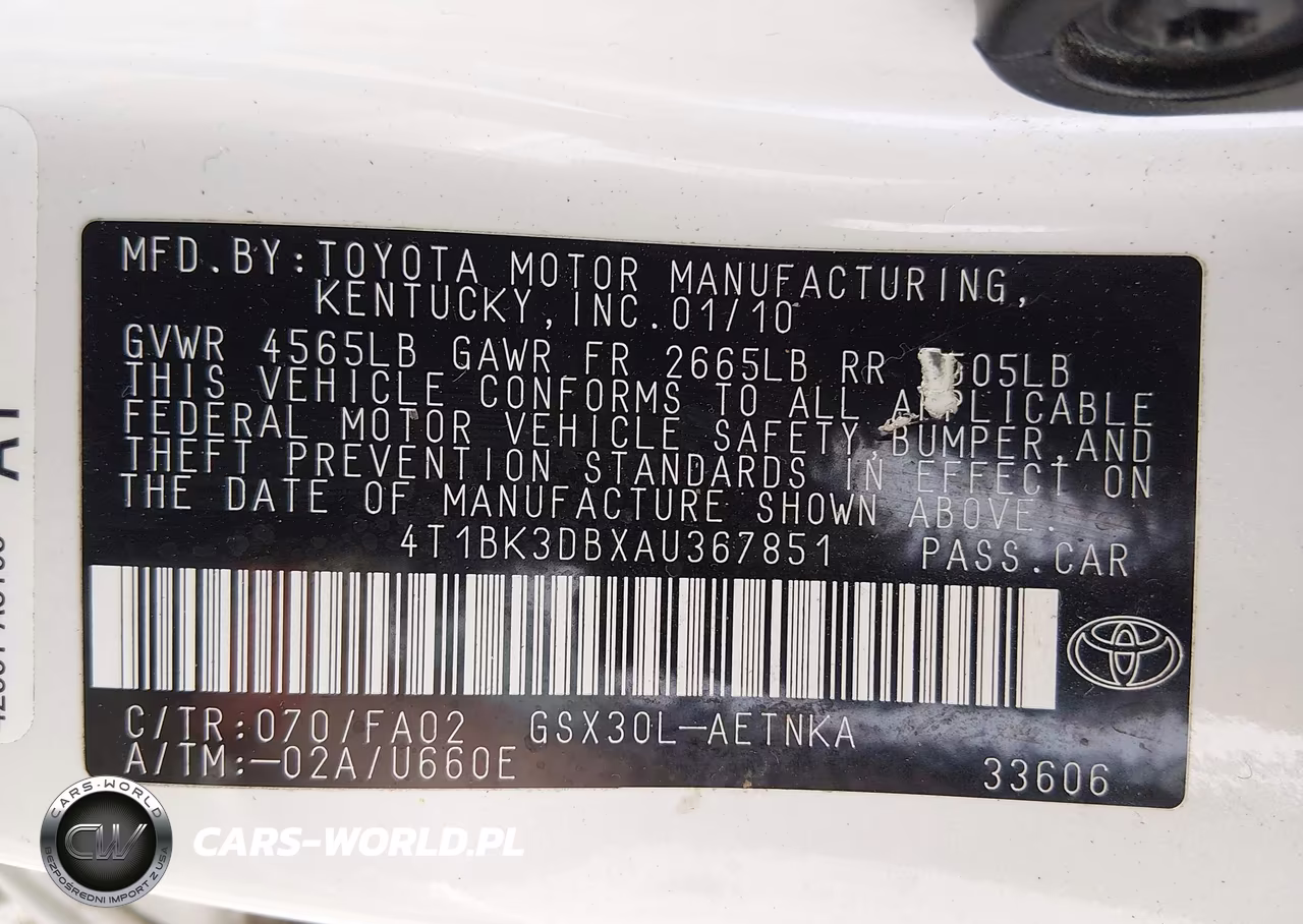 2010 Toyota Avalon Xl VIN:4T1BK3DBXAU367851 - 9