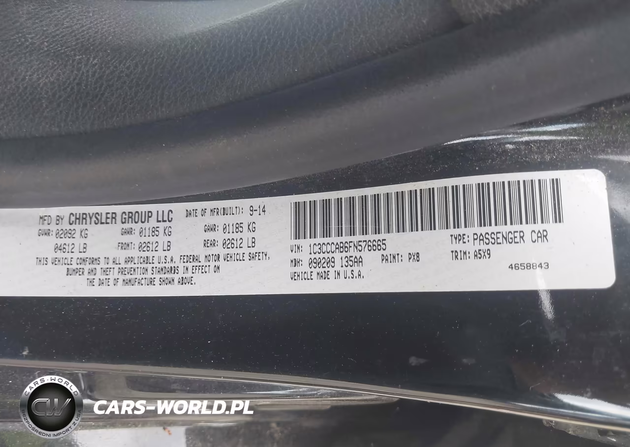 2015 Chrysler 200 Limited VIN:1C3CCCAB6FN576665 - 9