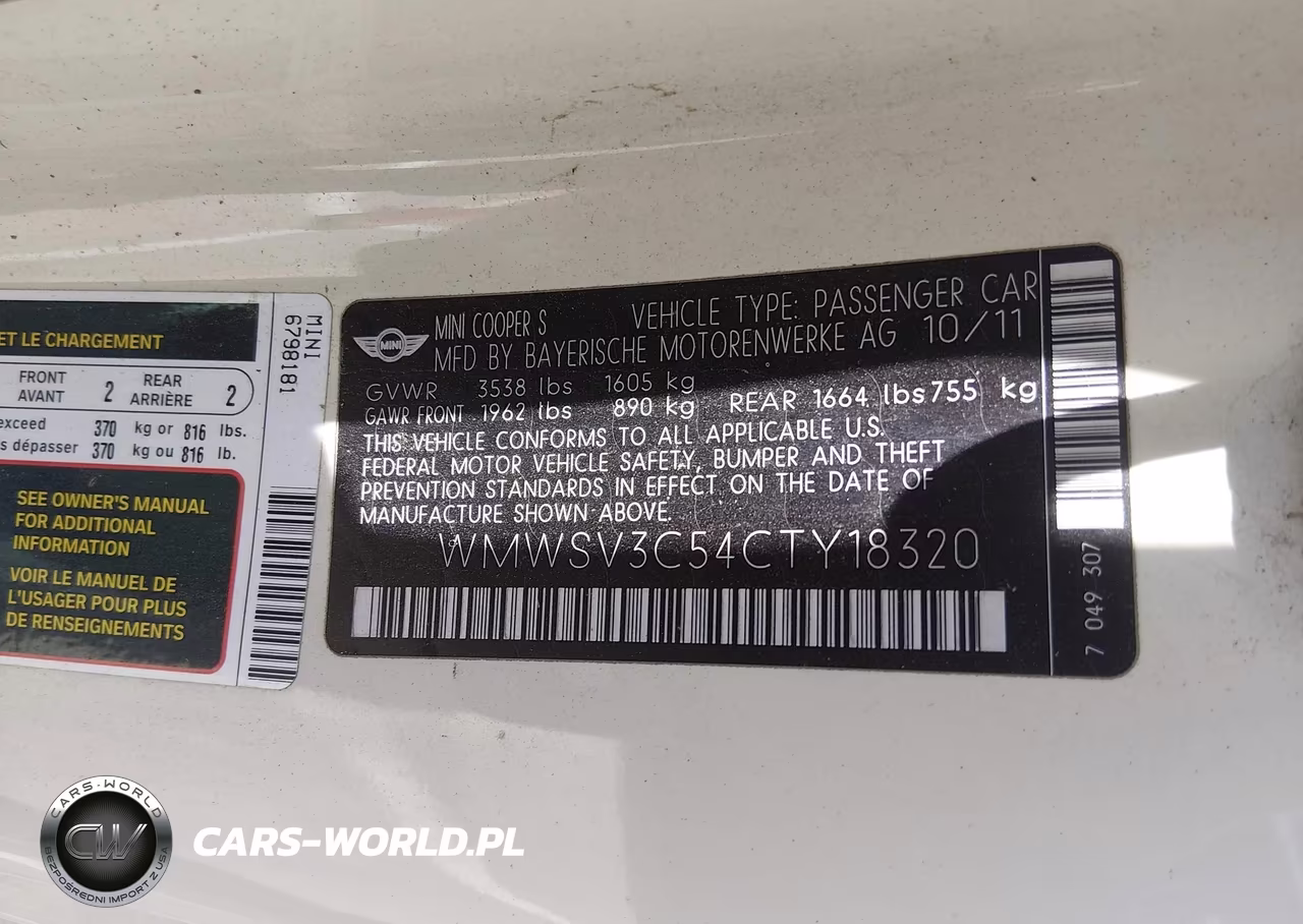 2012 Mini Cooper S VIN:WMWSV3C54CTY18320 - 9