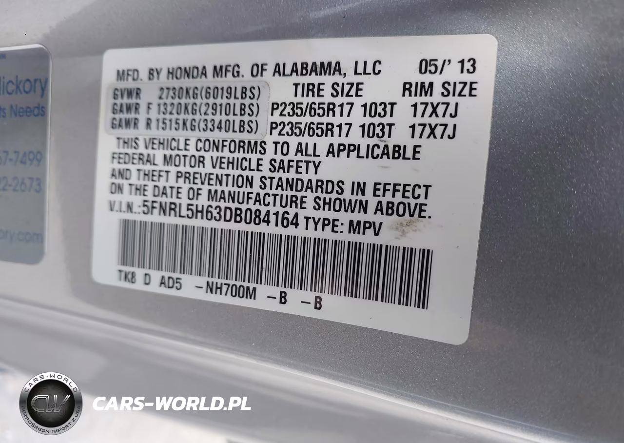 2013 Honda Odyssey Ex-L VIN:5FNRL5H63DB084164 - 9