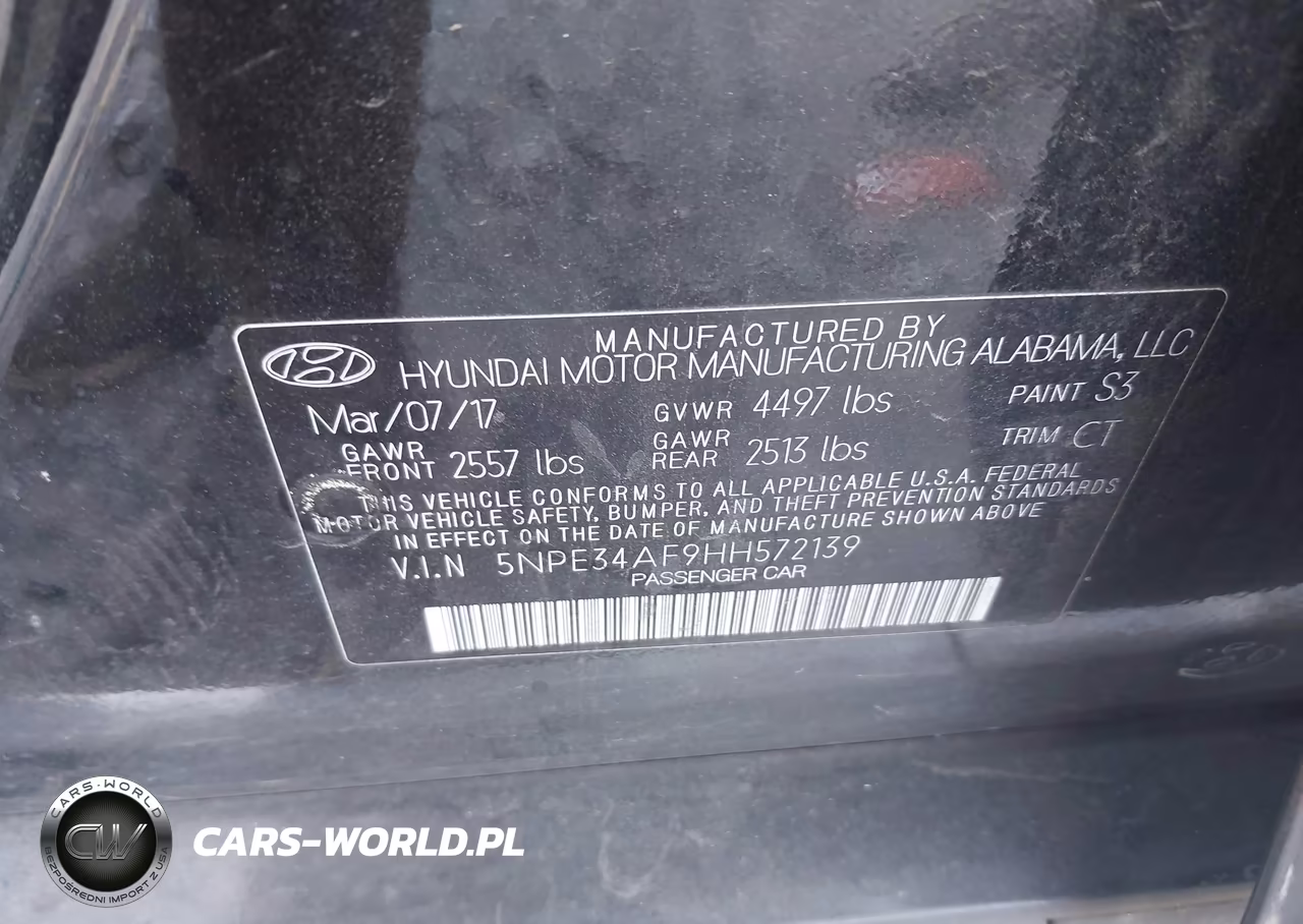 2017 Hyundai Sonata Sport VIN:5NPE34AF9HH572139 - 9