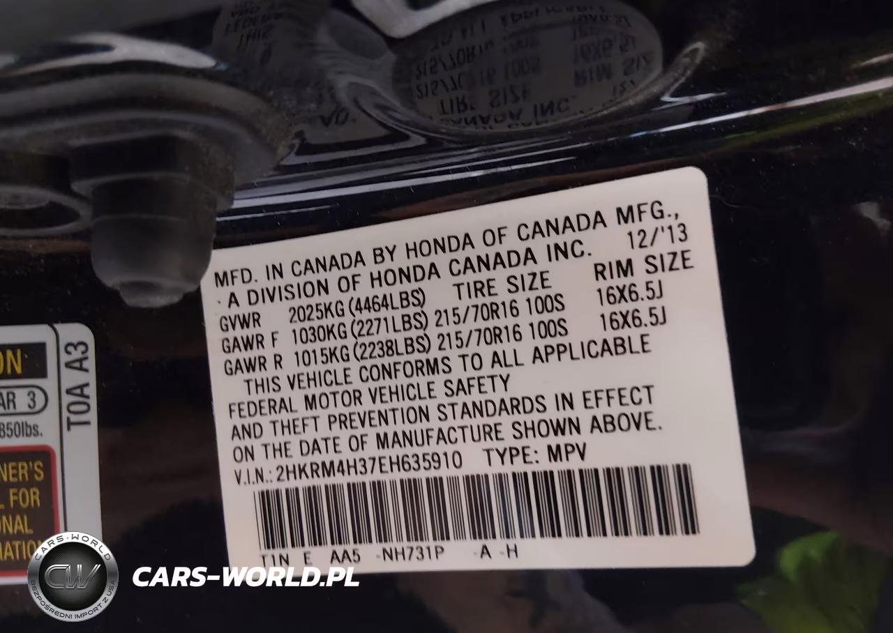 2014 Honda Cr-V Lx VIN:2HKRM4H37EH635910 - 9