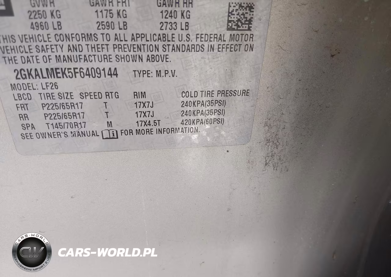 2015 GMC Terrain Sle-1 VIN:2GKALMEK5F6409144 - 9