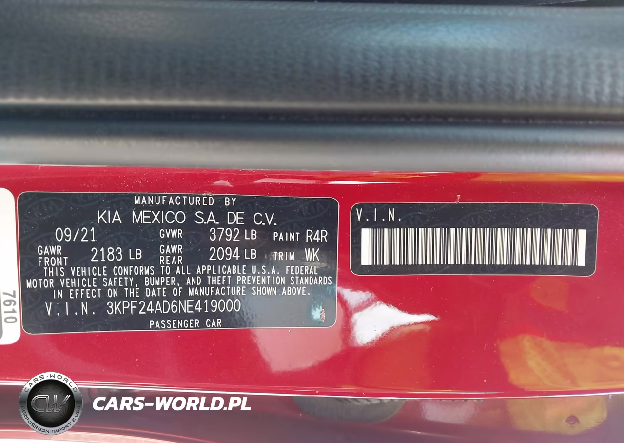 2022 Kia Forte Lxs VIN:3KPF24AD6NE419000 - 9