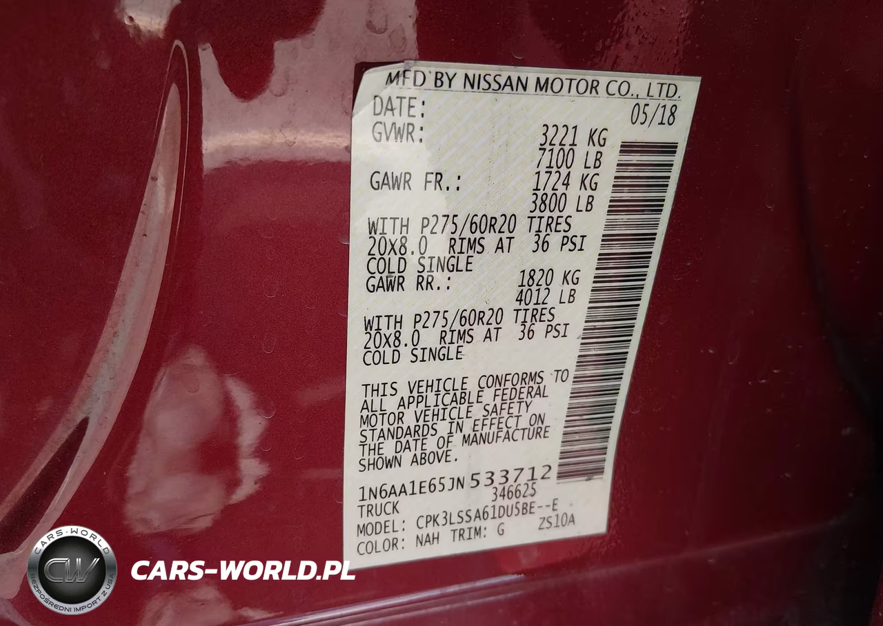 2018 Nissan Titan Sv VIN:1N6AA1E65JN533712 - 9