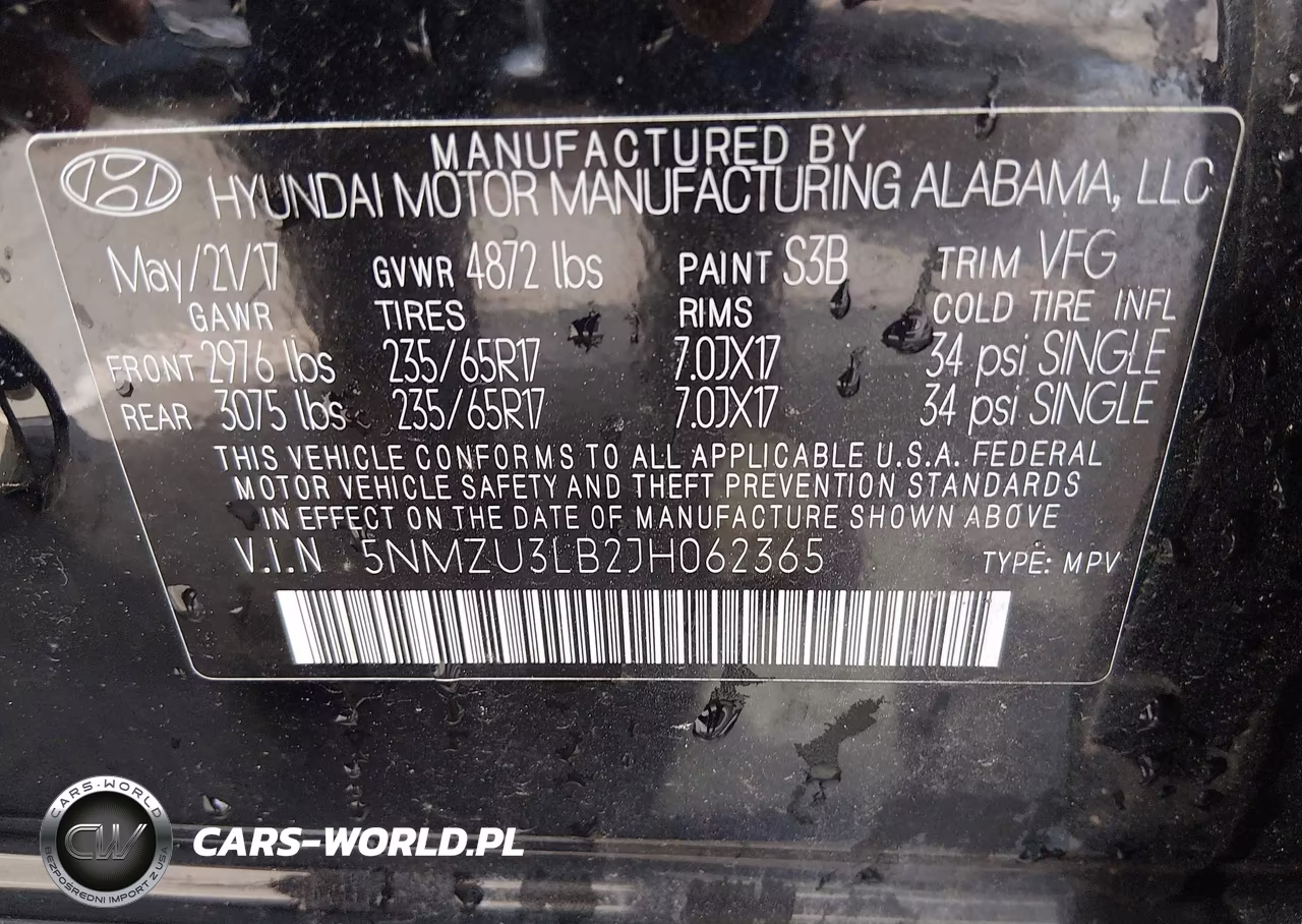 2018 Hyundai Santa Fe Sport 2.4L VIN:5NMZU3LB2JH062365 - 9