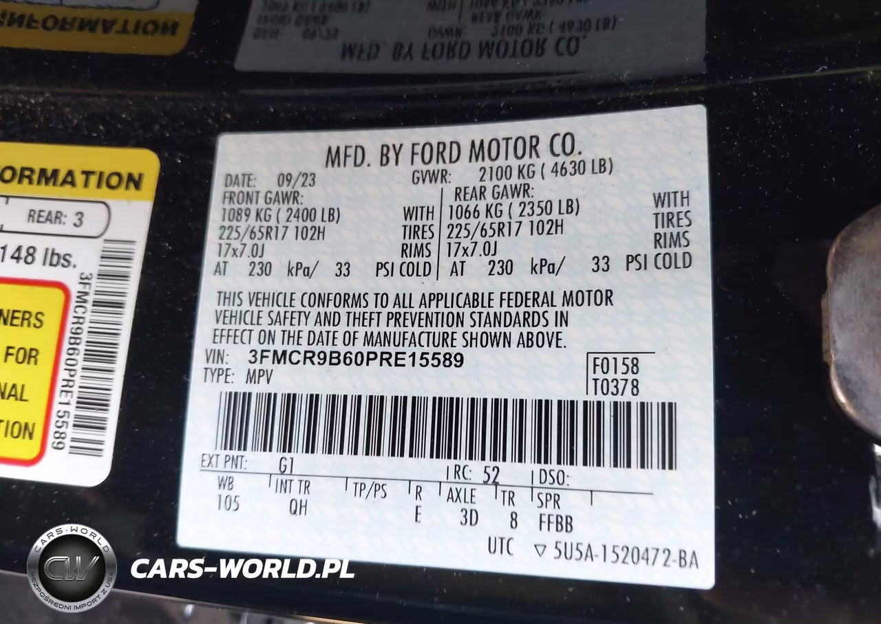 2023 Ford Bronco Sport Big Bend VIN:3FMCR9B60PRE15589 - 9