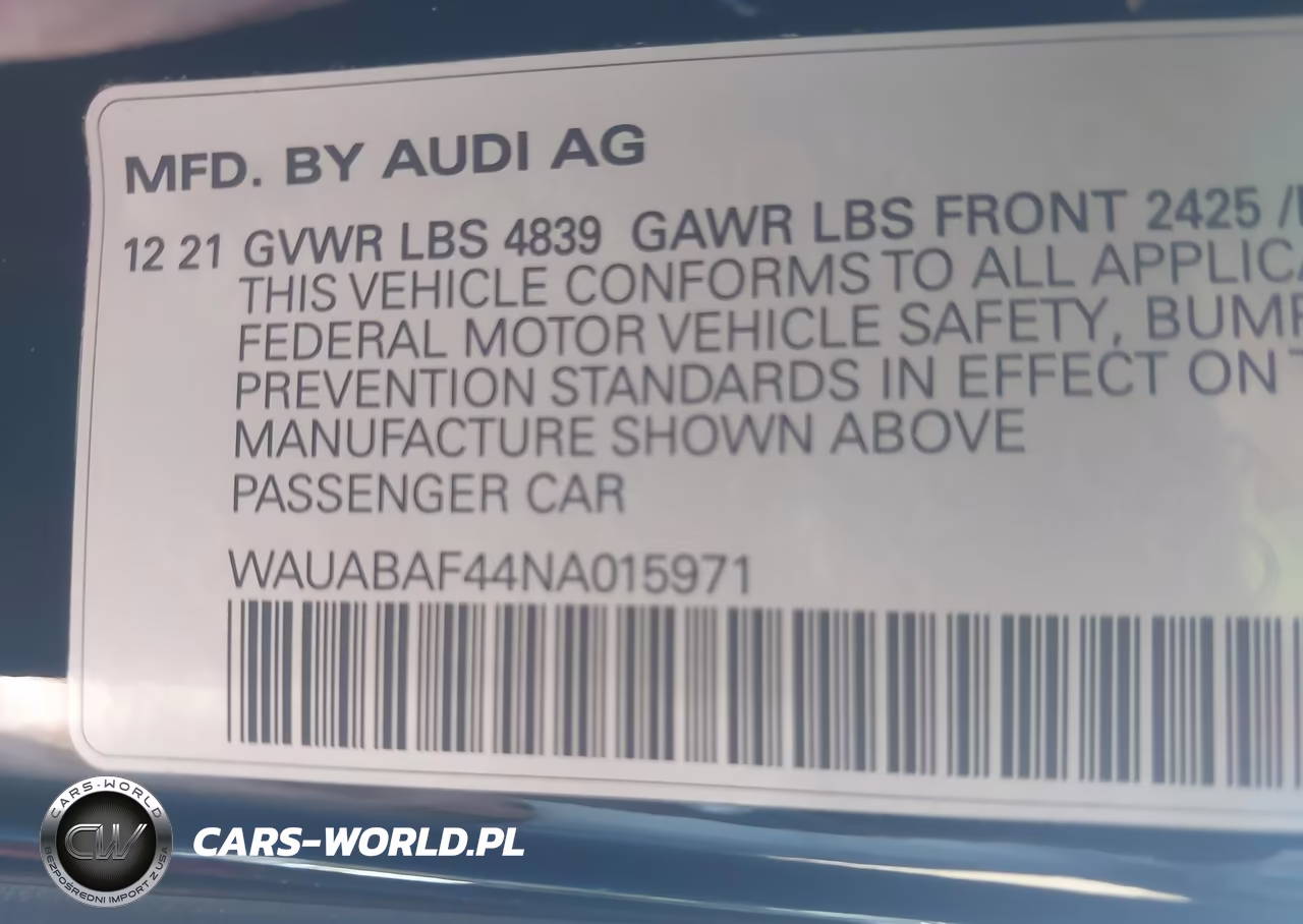 2022 Audi A4 Premium 40 Tfsi Quattro S Tronic VIN:WAUABAF44NA015971 - 9