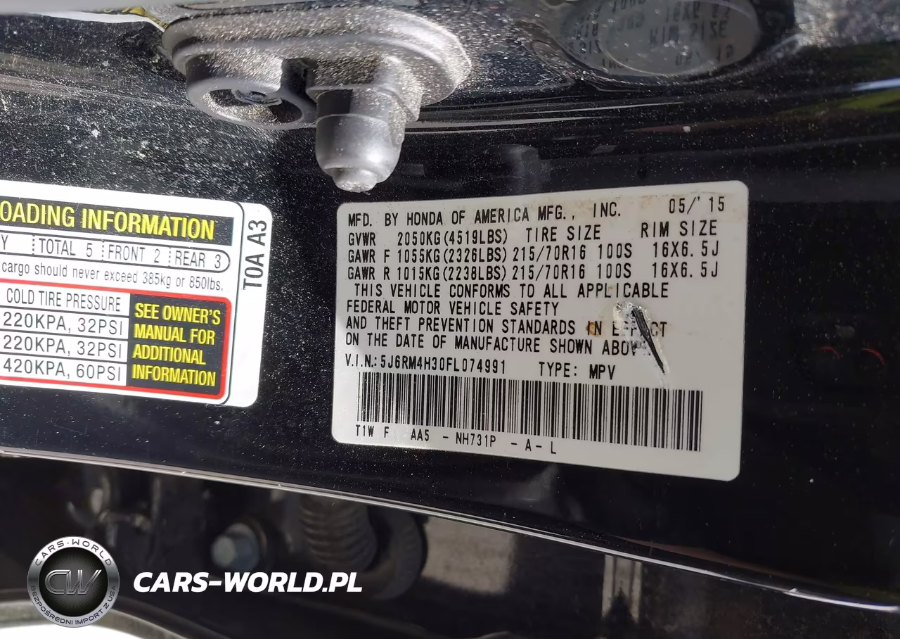 2015 Honda Cr-V Lx VIN:5J6RM4H30FL074991 - 9