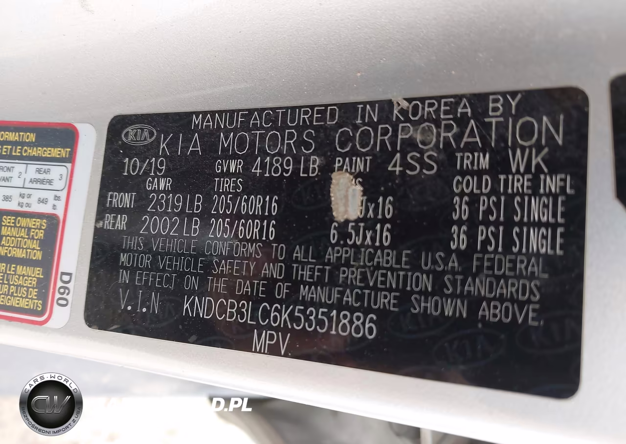 2019 Kia Niro Lx VIN:KNDCB3LC6K5351886 - 9