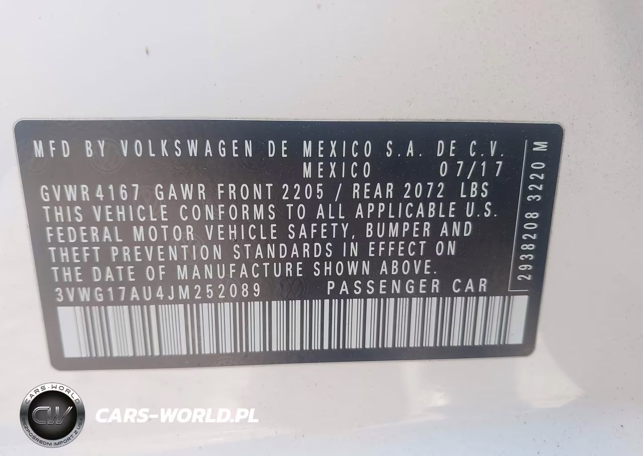 2018 Volkswagen Golf Tsi S-Tsi Se VIN:3VWG17AU4JM252089 - 9
