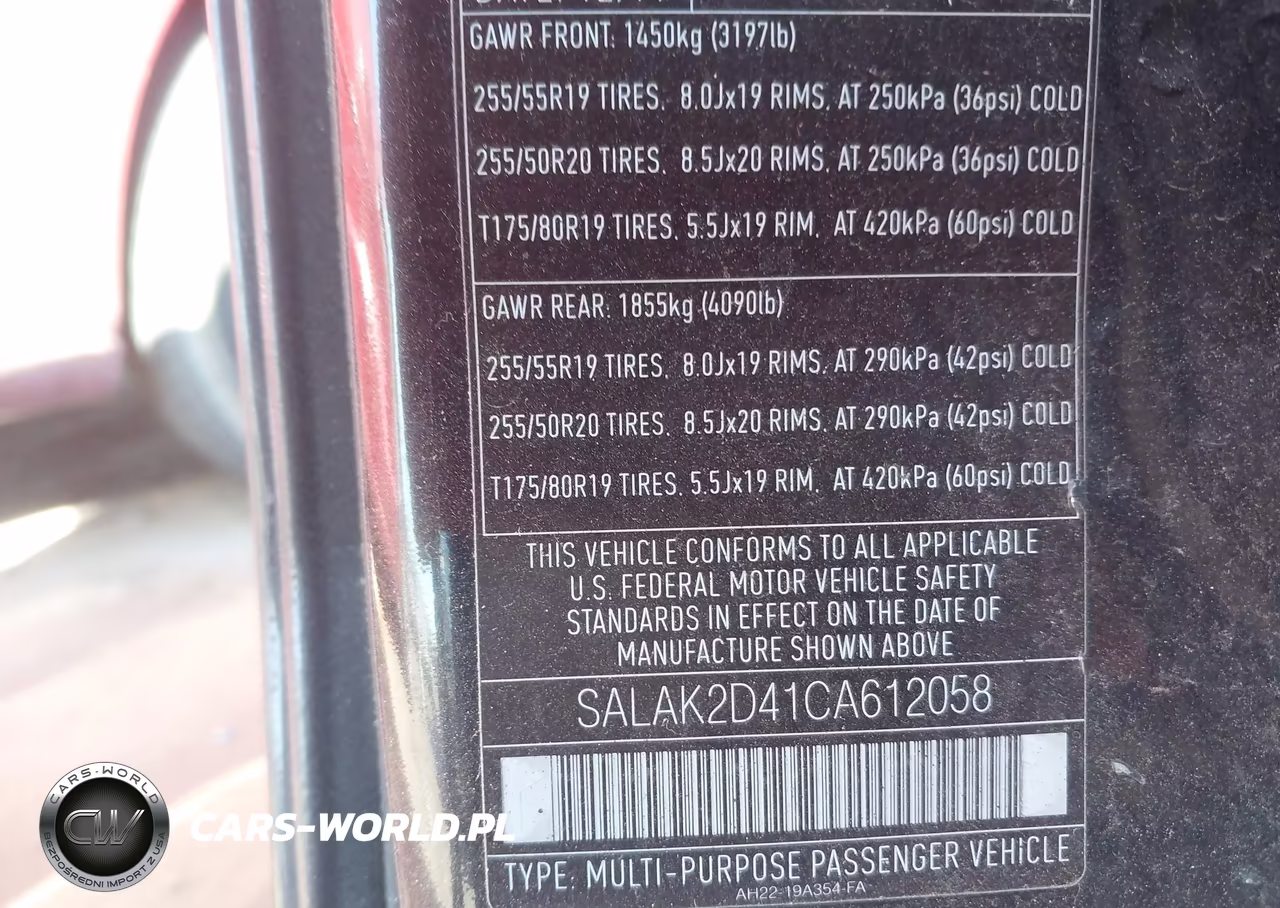 2012 Land Rover Lr4 VIN:SALAK2D41CA612058 - 9